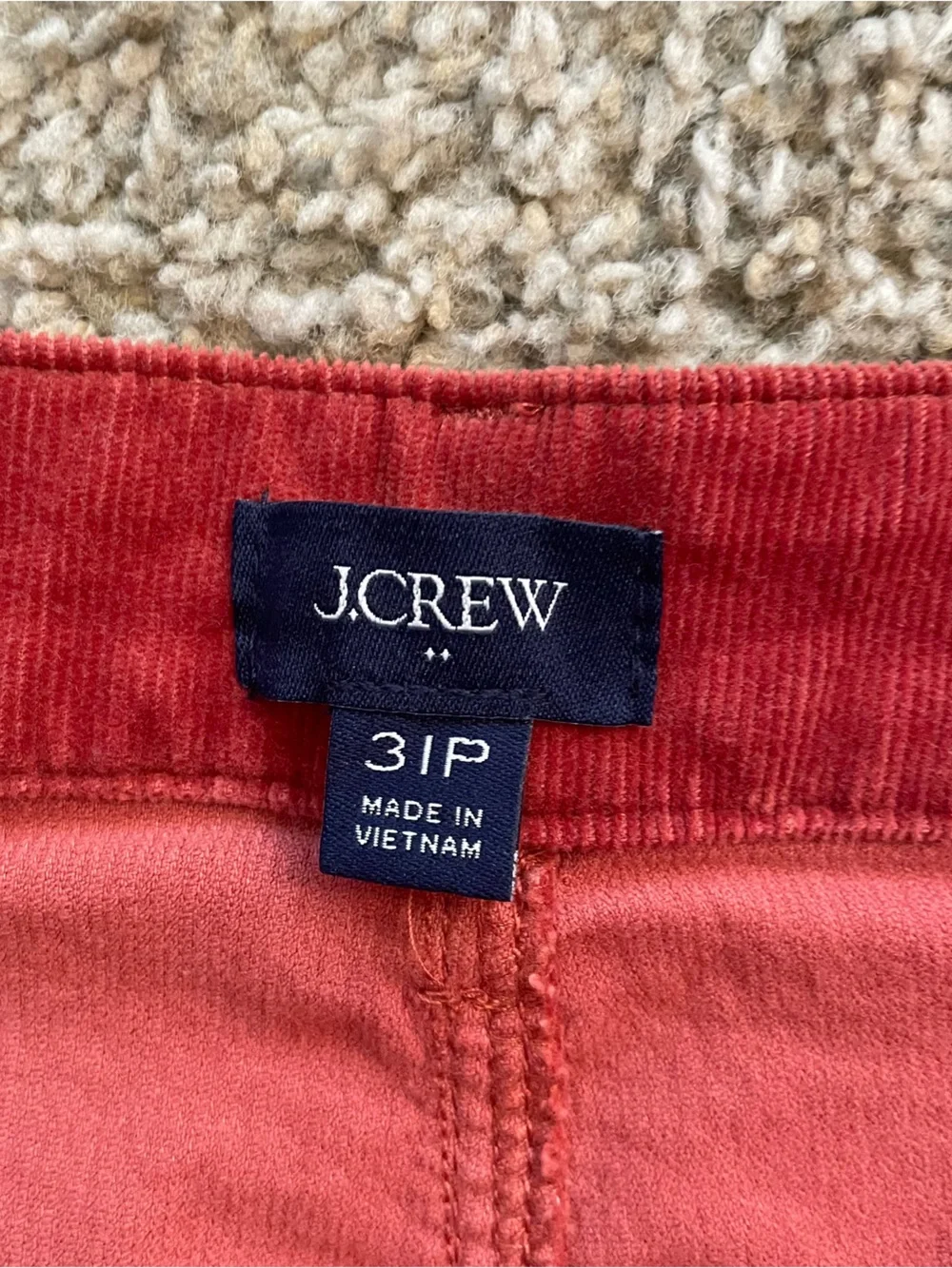 J. Crew women’s red orange corduroy pants retro dopamine indie 31p